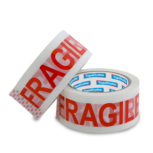 FRAGILE Pre-Printed Packing Tape [24-36 Rolls]