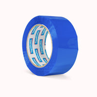 a roll of a 2 inch blue packing tape