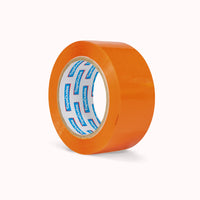 a roll of a 2 inch orange packing tape