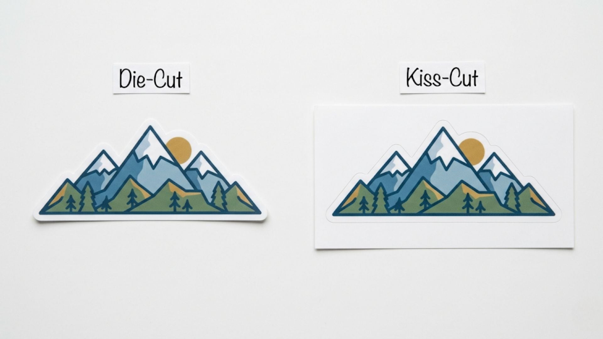 Die cut vs kiss cut comparison
